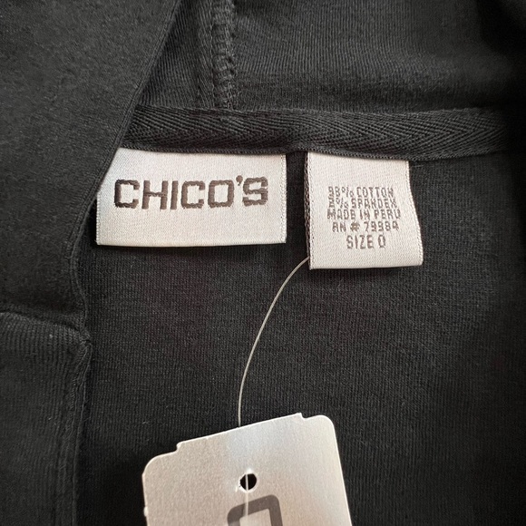 NWT Chico's Black Hooded 3/4 Sleeve size 0. Cotton and spandex - Picture 4 of 6